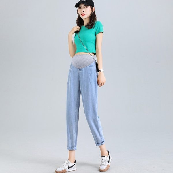 Μονόχρωμο τζιν εγκυμοσύνης με ελαστική μέση