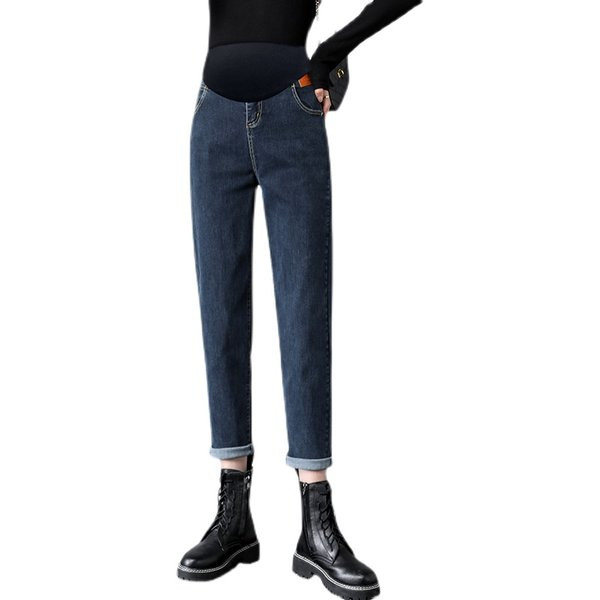 Alkalmi kismama farmernadrág zsebekkel