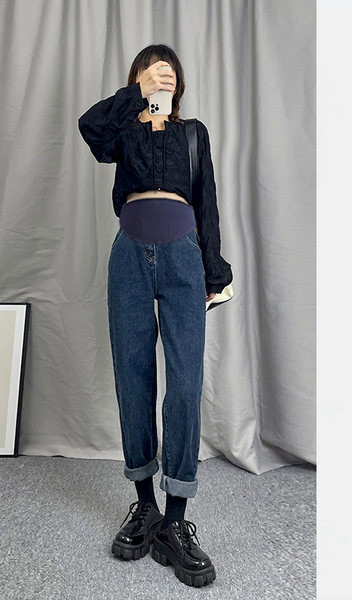 Casual τζιν εγκυμοσύνης με τσέπη