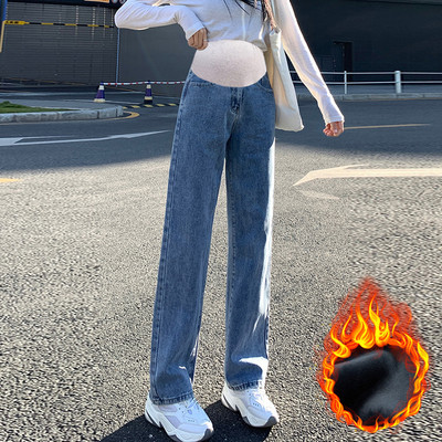 Γυναικείο τζιν για εγκύους - χαλαρή εφαρμογή με ψηλή μέση