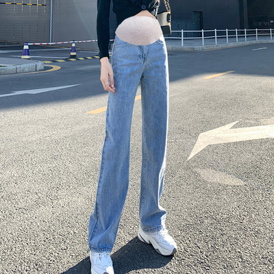 Γυναικείο τζιν για εγκύους - χαλαρή εφαρμογή με ψηλή μέση