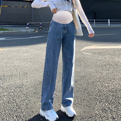 Γυναικείο τζιν για εγκύους - χαλαρή εφαρμογή με ψηλή μέση