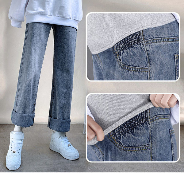 Traperice za trudnice - široki kroj s visokim strukom