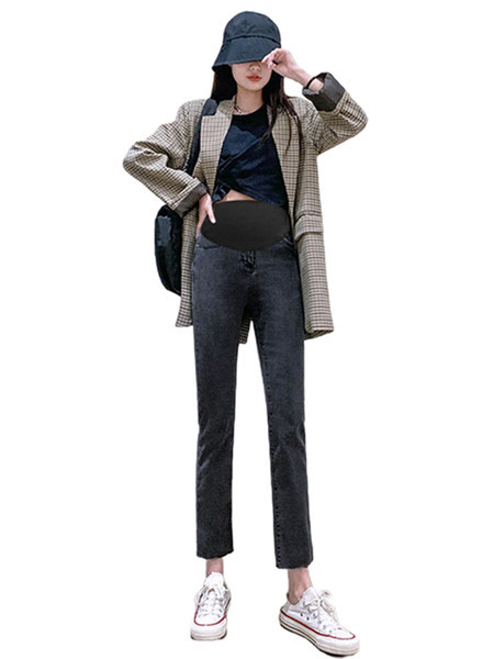 Ženske traperice za trudnice - ravni model visokog struka