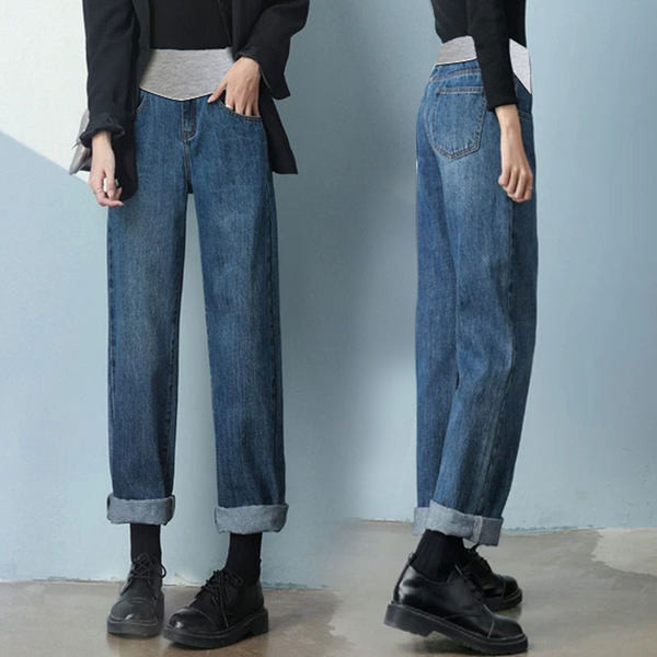 Ležerne ženske traper hlače za trudnice