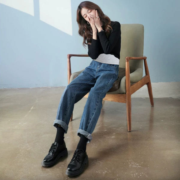 Ležerne ženske traper hlače za trudnice