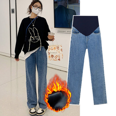 Modern női kismama farmer - egyenes modell