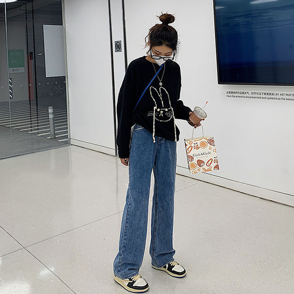 Modern női kismama farmer - egyenes modell