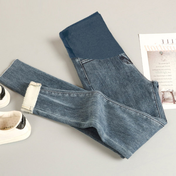 Ženske traperice za trudnice - ravni model