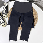 Terhes női nadrág tavaszi és őszi nagy méretű kis láb nadrág tavaszi ruhák terhes nők farmer farmer leggings tavaszi és nyári vékony