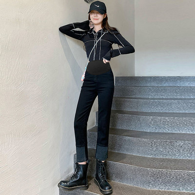 Új modell női rugalmas derekú kismamafarmer