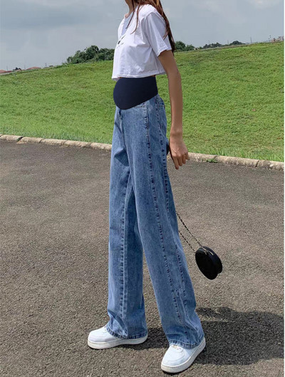 Női farmer terhes nőknek - magas derék, bő fazon