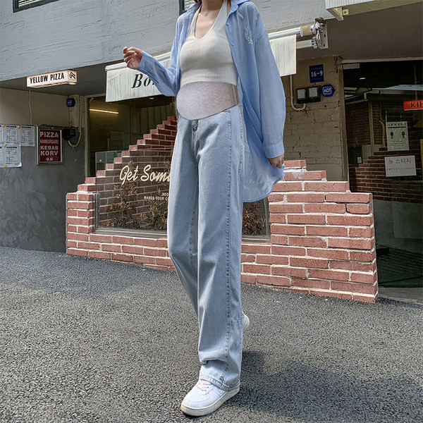 Női farmer terhes nőknek - magas derék, bő fazon