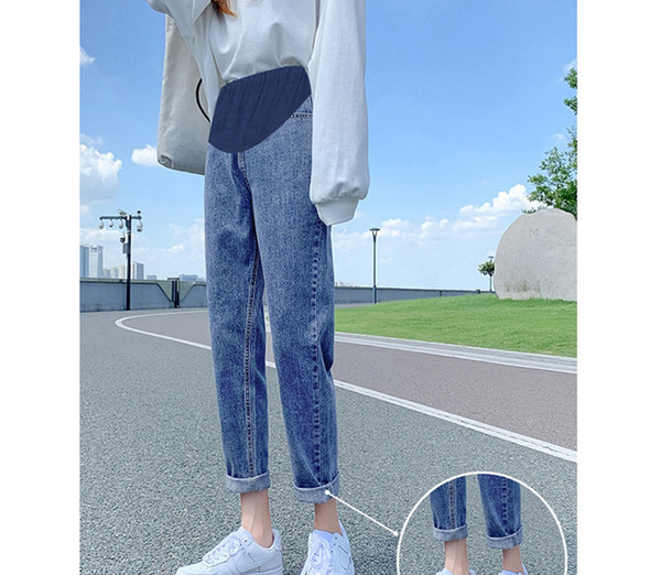 Női magas derekú kismamafarmer