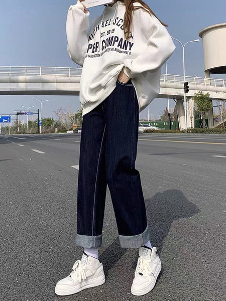 Ženske traperice za trudnice - s džepom i visokim strukom