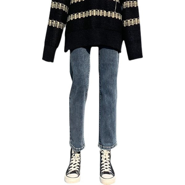 Női farmer terhes nőknek - magas derékú egyenes modell