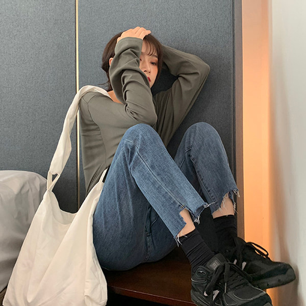 Farmer terhes nőknek - magas derékú, egyenes modell