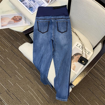 Летни ежедневни дънки за бременни жени със джоб