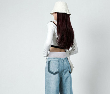 Női magas derekú kismamafarmer - nyári karcsú