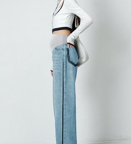 Női magas derekú kismamafarmer - nyári karcsú