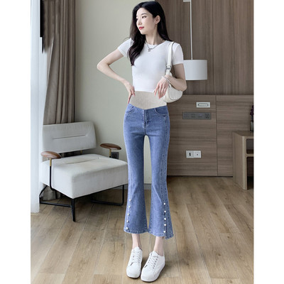 Γυναικείο τζιν για εγκύους - με ψηλή μέση σε δύο χρώματα