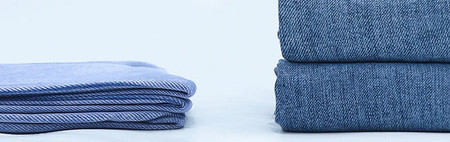 Дамски дънки за бременни жени с висок талия - свободен модел в синьо