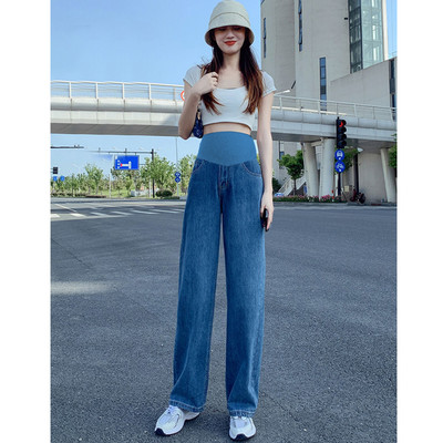 Széles nyári farmernadrág kismamáknak