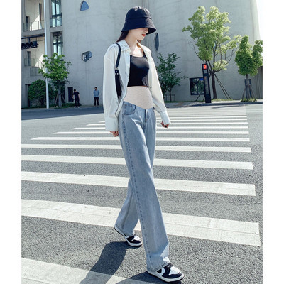 Széles nyári farmernadrág kismamáknak