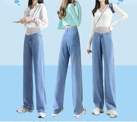 Női, magas derekú kismamafarmer - molett