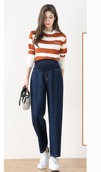 Magas derekú, széles szárú kismamafarmer