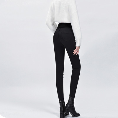 Női farmernadrág terhes nőknek - magas derekú plusz bársony