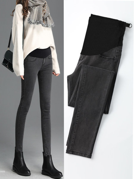 Ženske elastične traperice za trudnice visokog struka