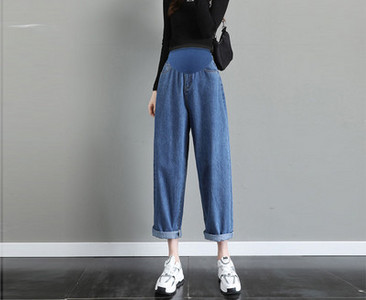 Női széles szárú kismamafarmer gumis derékkal