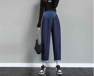 Női széles szárú kismamafarmer gumis derékkal