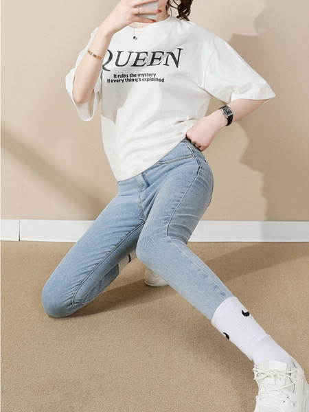 Alkalmi magas derekú kismama farmernadrág