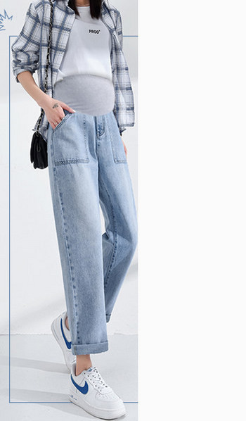 Νέο μοντέλο γυναικείο casual τζιν με τσέπες για εγκύους