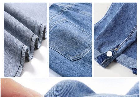 Дамски дънки за бременни жени - с висока талия прав свободен модел