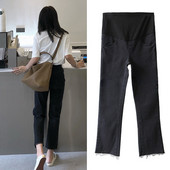 Női farmer terhes nőknek - magas derékú, egyenes modellgumi