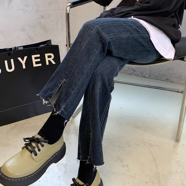 Модерни дамски дънки със скъсани мотиви за бременни