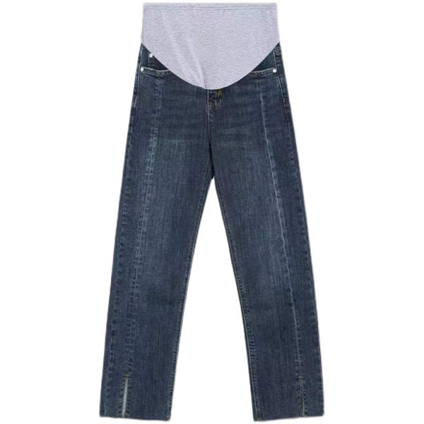 Модерни дамски дънки със скъсани мотиви за бременни