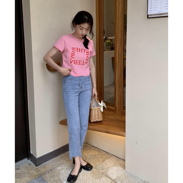 Ležerne ženske traperice s poderanim uzorkom za trudnice