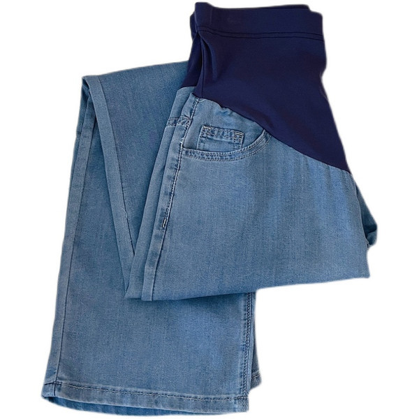 Női farmer terhes nőknek magas derékkal - laza alkalmi fazon