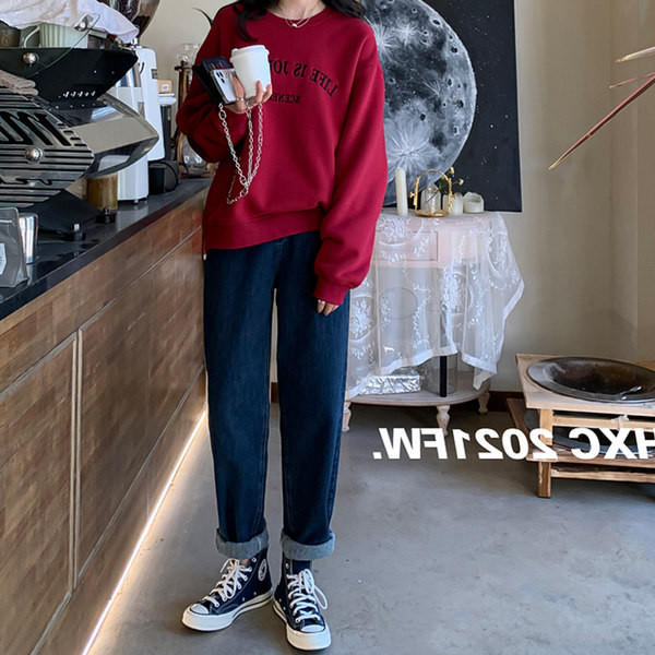 Széles szárú kismamafarmer zsebbel