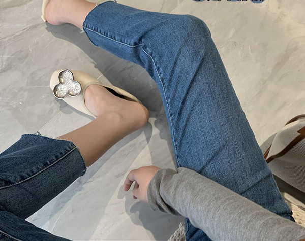 Γυναικείο τζιν για εγκύους - ψηλόμεσο καθαρό μοντέλο