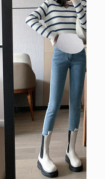 Női magas derekú kismama farmernadrág