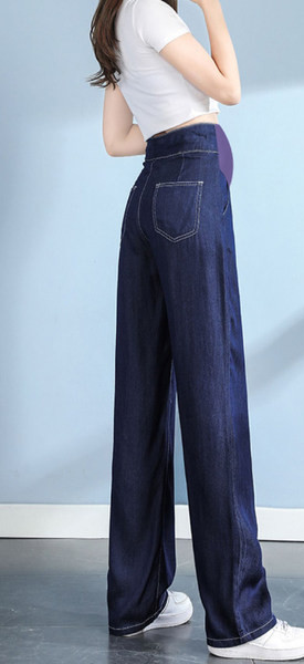 Γυναικείο τζιν για εγκύους  ψηλόμεσο - slim loose μοντέλο με τσέπη