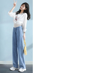 Női farmer terhes nőknek magas derékkal - vékony, bő, zsebes modell