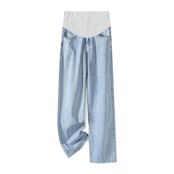 Női magas derekú nyári farmernadrág kék színben