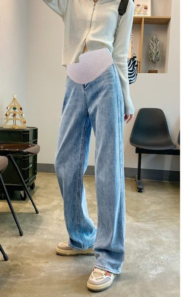 Ležerne ženske duge traperice za trudnice visokog struka