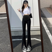 Дънки за бременни жени с дълга цепка